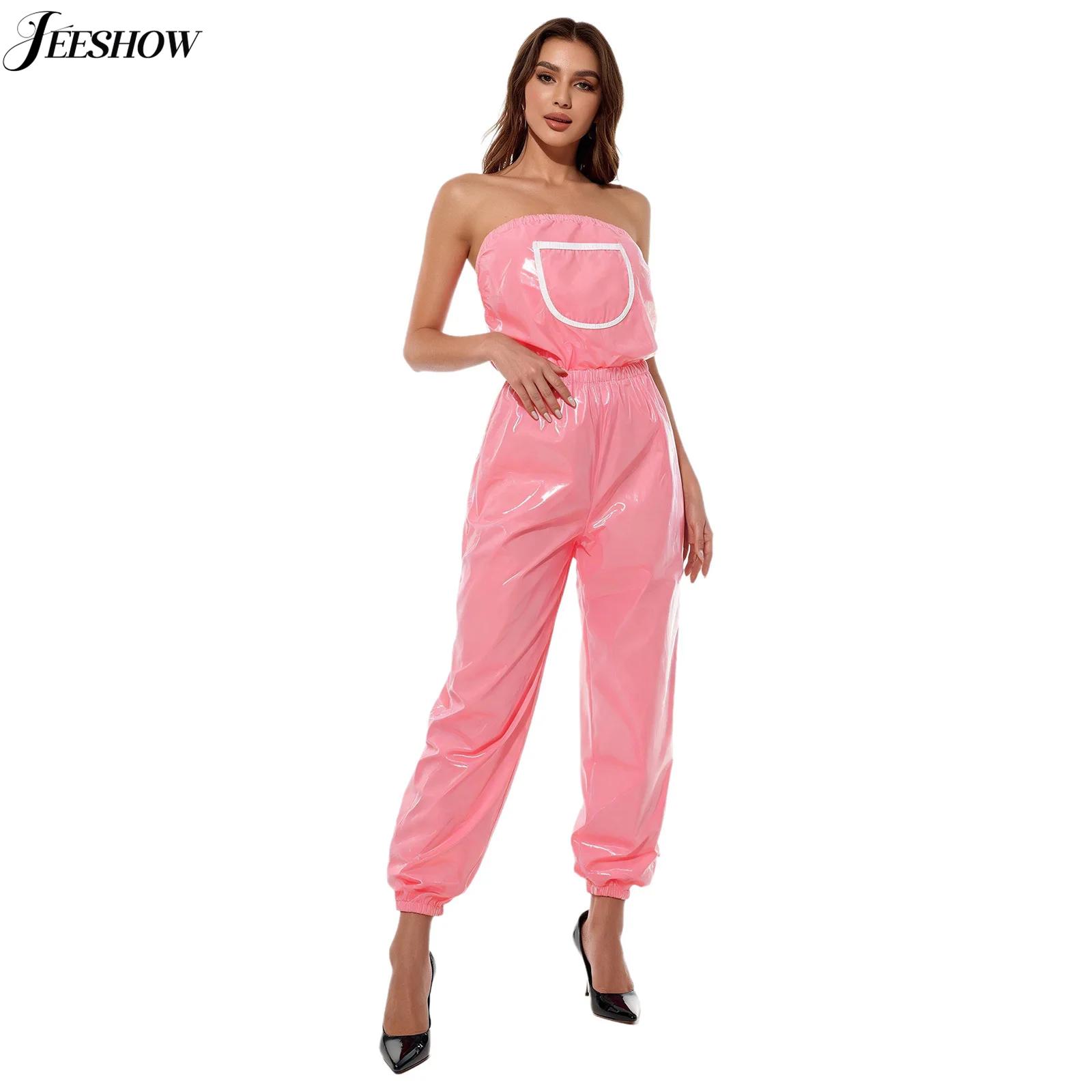 Summer Clothing Italy - Womens Waterproof Strapless Jumpsuit Solid Color