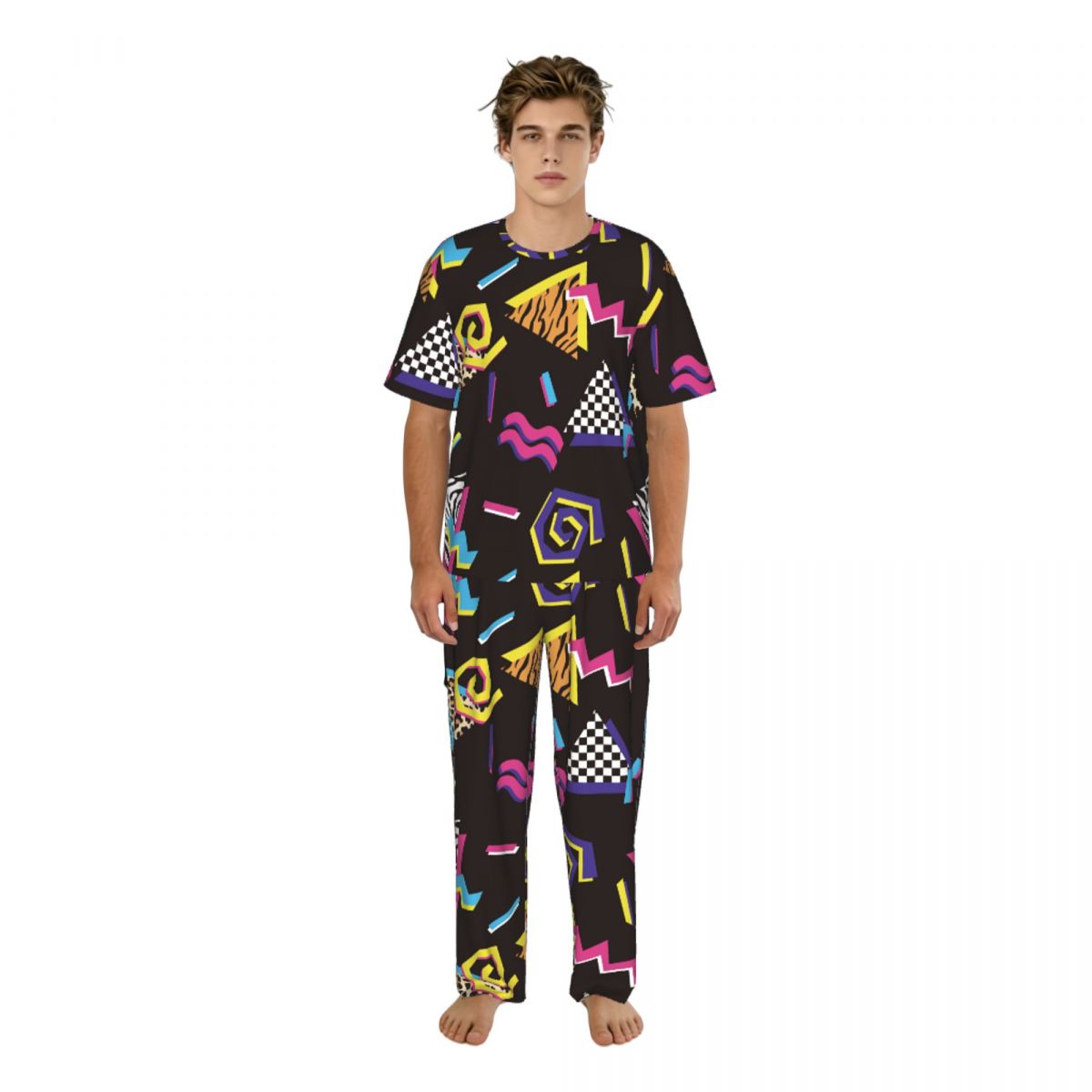 Men Pajamas Suit Short Sleeved - Summer Clothing Styles Men recension och pris