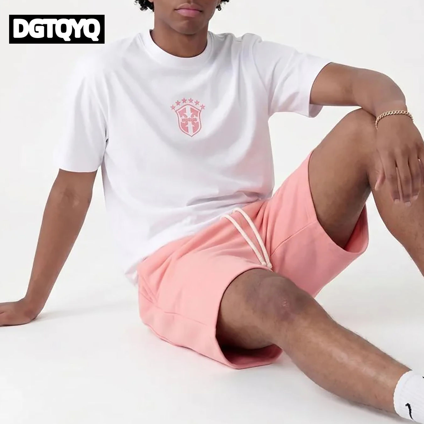 Man's Summer New Pink Embroide - Summer Clothing Sets Women recension och pris