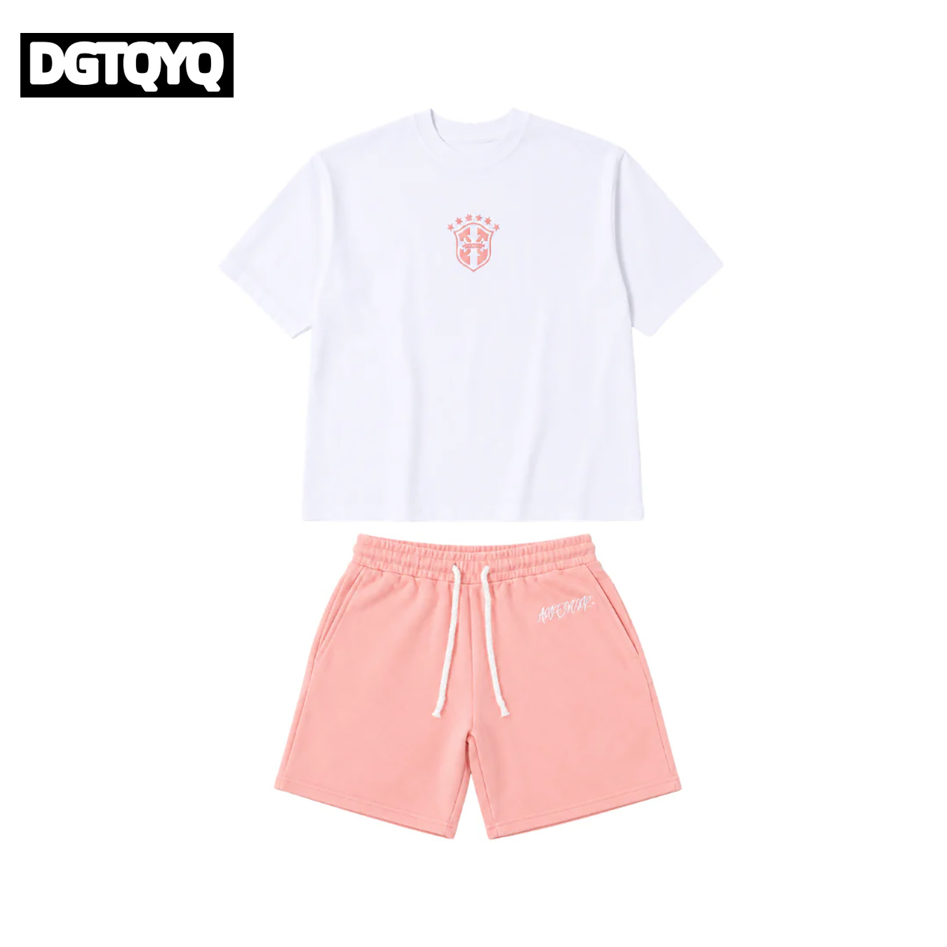 Man's Summer New Pink Embroide - Summer Clothing Sets Women recension och pris