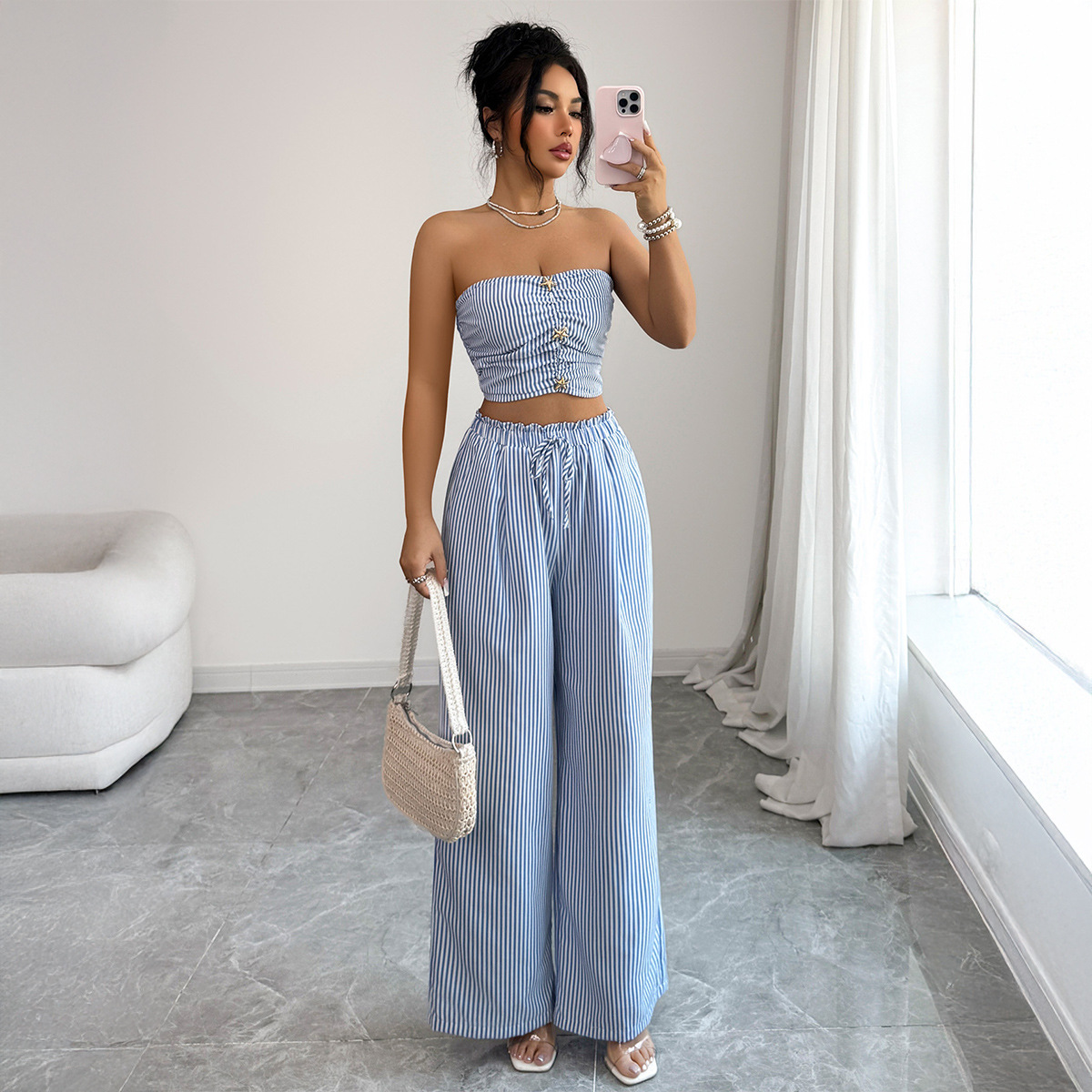 Elegant Design Striped Buttone - Summer Clothing Italy recension och pris