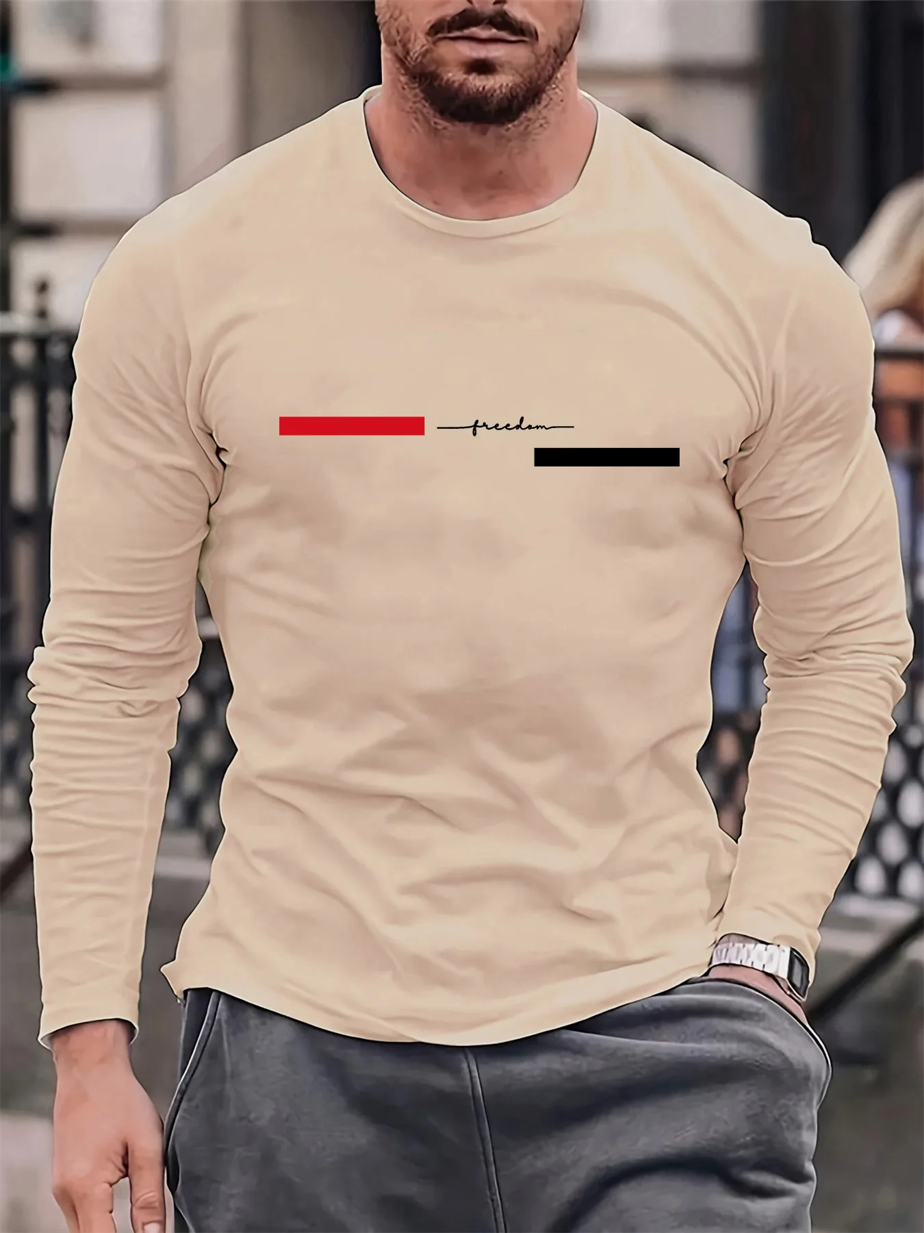 Red black Line men's long slee - Summer Clothing Essentials recension och pris