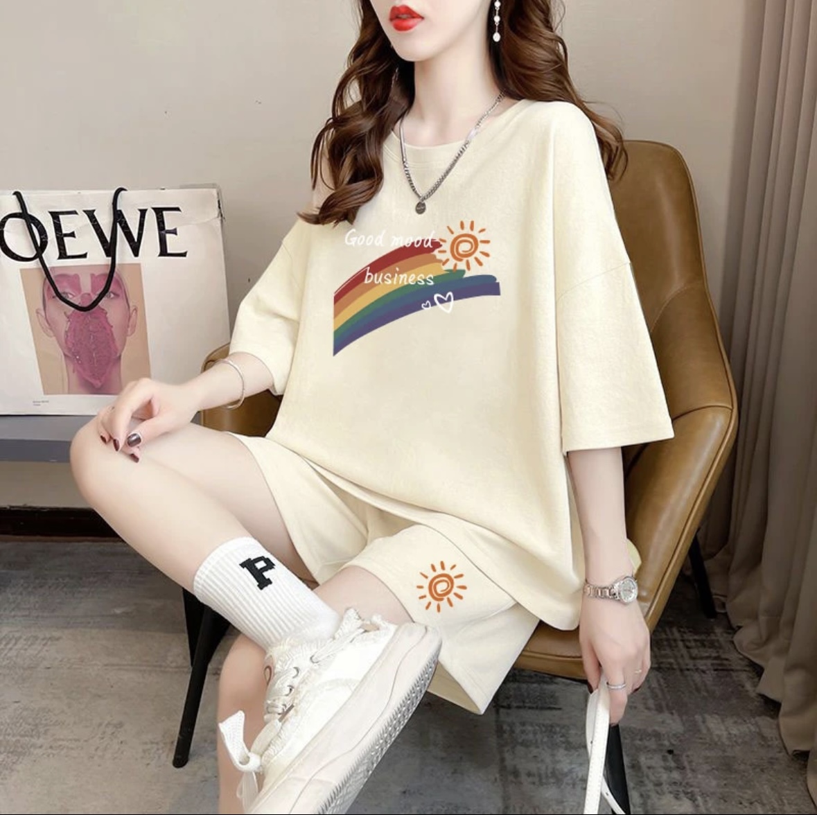 Fashion women's summer shorts  - Summer Clothing Sets Women recension och pris